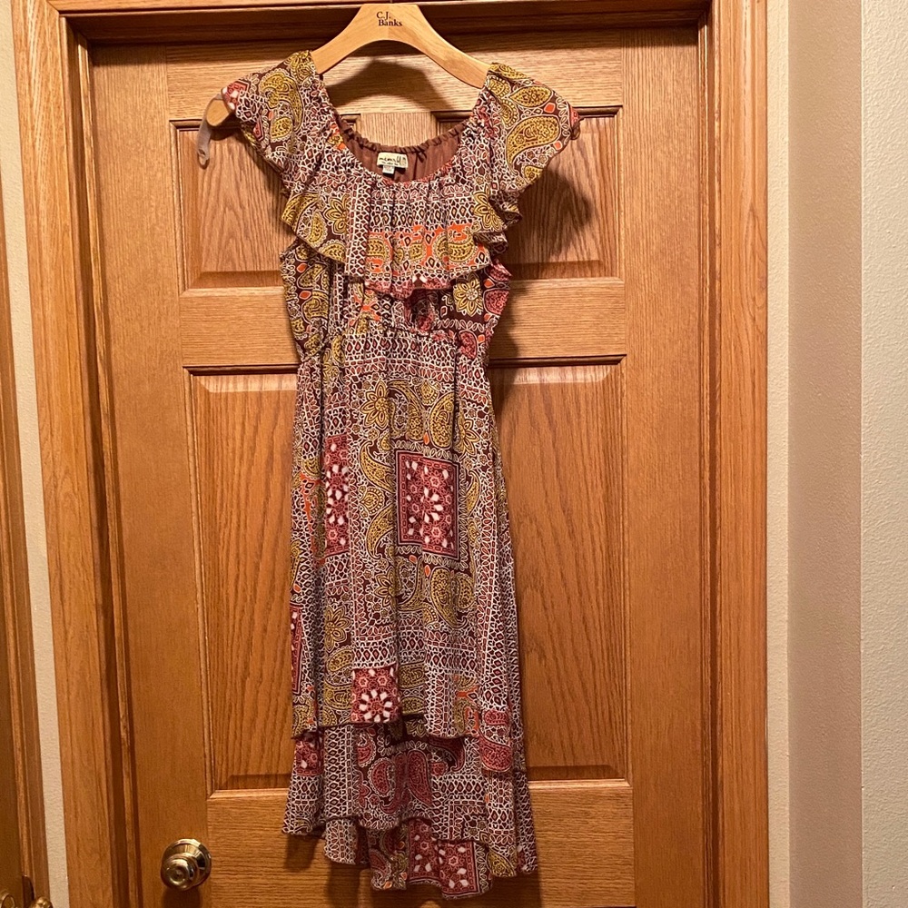 ONE WORLD Multicolor Paisley High-Low Ruffle Dress - Picture 3 of 4